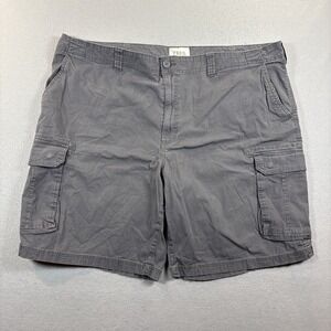 Mens True Nation Cargo Chino Shorts Size 48 Gray Hiking Casual‎ Dadcore